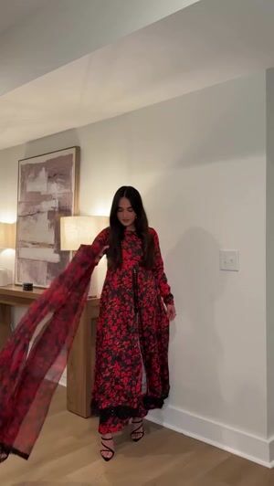 Red Kurta Set for Women