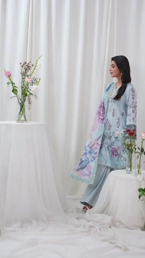 Ice blue Kurta Set for Women