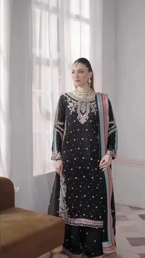 Black Kurta Set for Women
