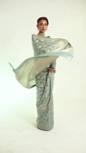 Mint green Saree for Women