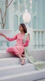 Peach pink Kurta Set for Women