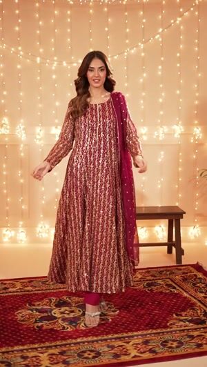 Maroon Anarkali for Women