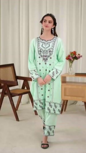 Mint green Kurta Set for Women
