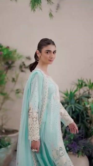 Light cyan Unstitched for Women