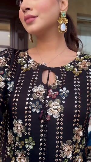 Jet black Sharara for Women