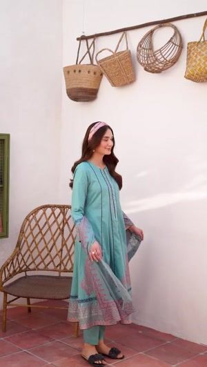 Sea green Pishwas for Women