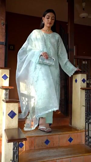 Ice blue Kurta Set for Women