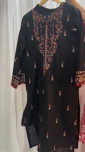 Black Kurta Set for Women