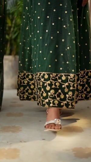 Green Anarkali for Women