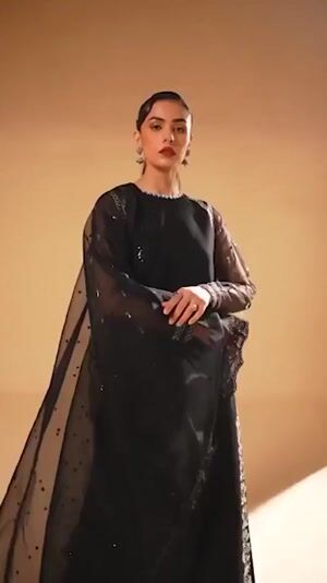 Black Kurta Set for Women
