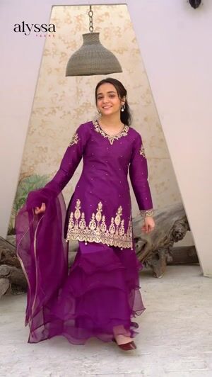 Purple Gharara for Girl
