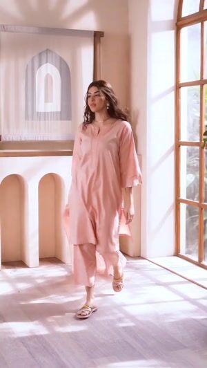 Peach pink Kurta Set for Women