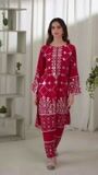 Red Kurta Set for Women