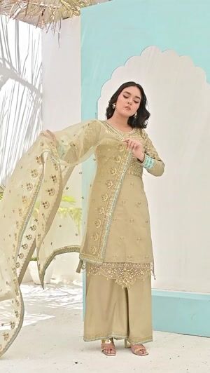 Beige Kurta Set for Women