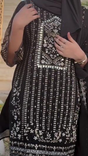 Black Kurta Set for Women