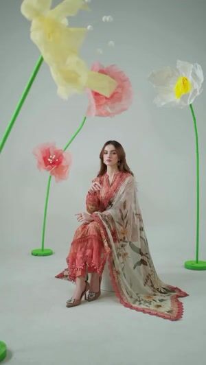 Coral pink Kurta Set for Women