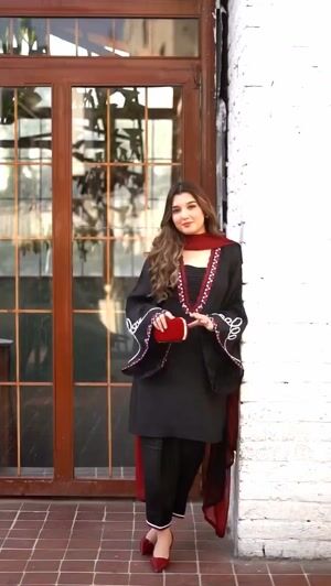 Black Kurta Set for Women
