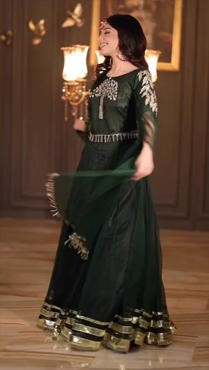 Bottle green Lehenga for Women