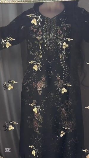 Black Kurta Set for Women