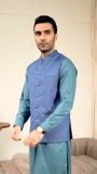 Sky blue Waistcoat for Men