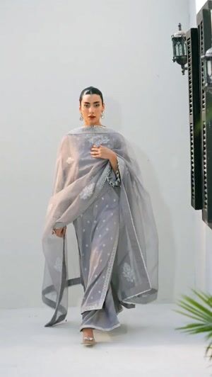 Ash grey Kurta Set for Women