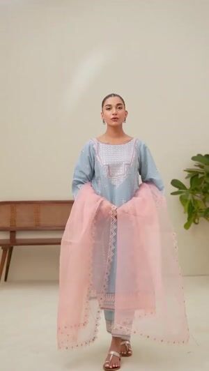 Light blue Kurta Set for Women