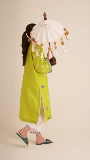 Key lime Kurta Set for Women