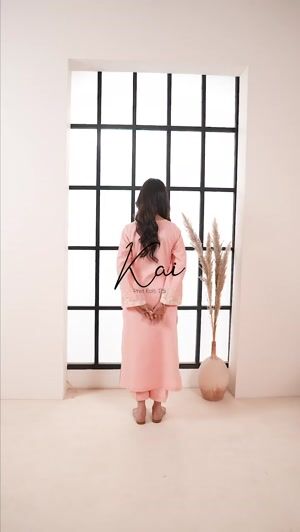 Baby pink Kurta Set for Women