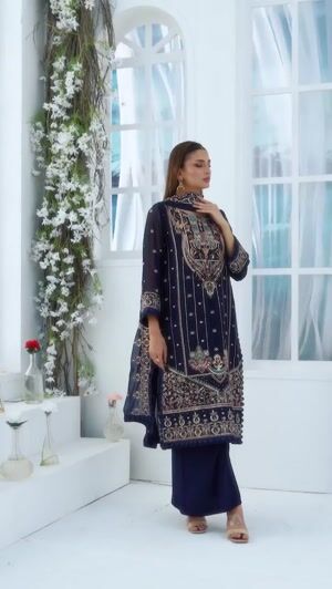 Navy blue Unstitched for Women