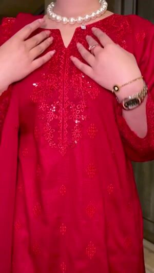 Red Kurta Set for Women