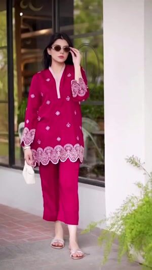 Cherry red Kurta Set for Women
