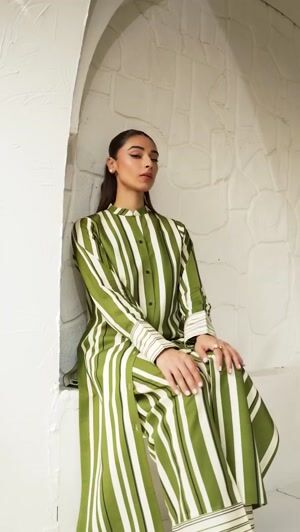Olive green Unstitched for Women