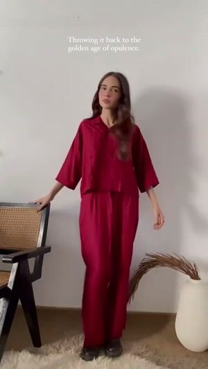 Cherry red Co Ord Sets for Women