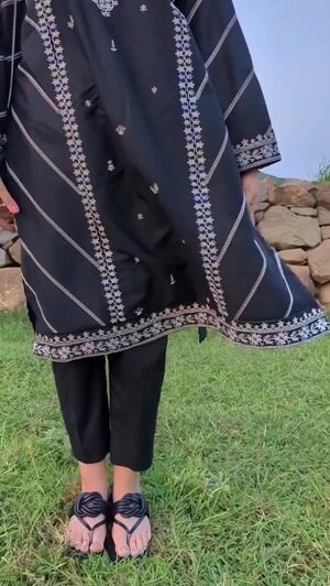 Black Kurta Set for Women