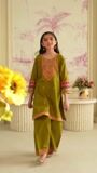 Olive green Kurta Set for Girl