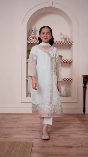 Powder blue Angrakha for Girl