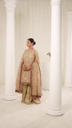 Beige Gharara for Women