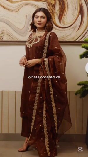 Chocolate brown Kurta Set for Women