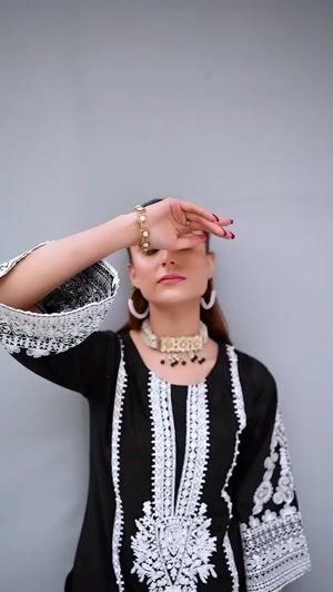 Black Kurta Set for Women
