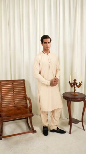 Tan brown Shalwar Kameez for Men