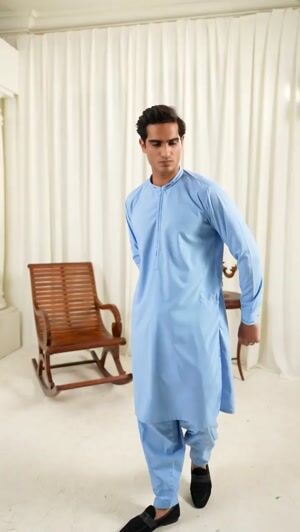 Sky blue Shalwar Kameez for Men