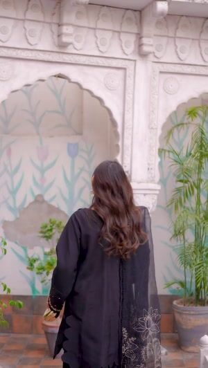 Black Kurta Set for Women