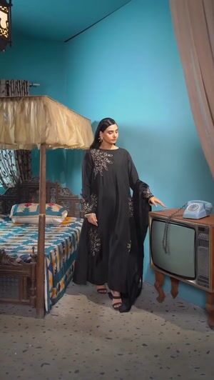 Black Kurta Set for Women