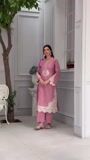 Tea rose pink Kurta Set for Women