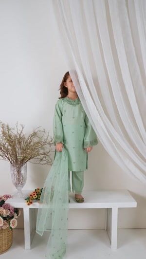 Mint green Kurta Set for Girl