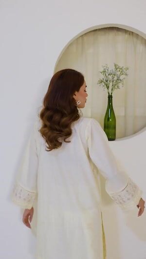 Floral white Kurta Set for Women