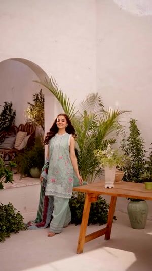 Pastel green Unstitched for Women