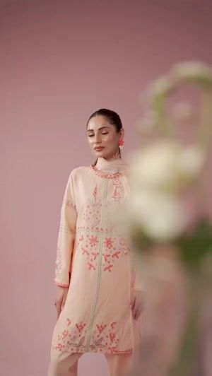 Peach pink Kurta Set for Women