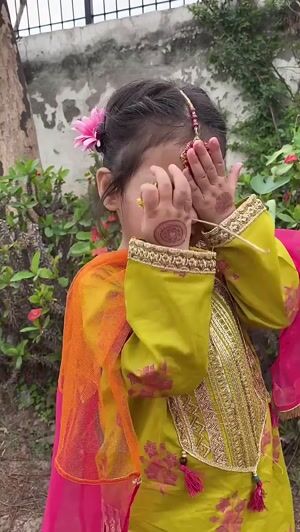 Olive green Gharara for Girl