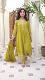 Olive green Pishwas for Girl
